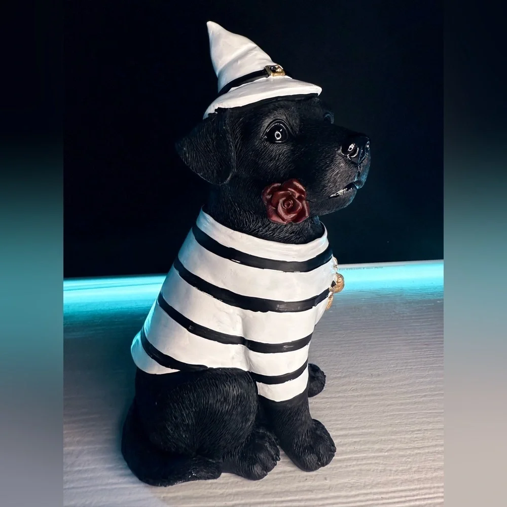 Black Lab Witch Puppy Halloween Decor Resin Statue NWT Humane Society